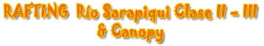 RAFTING EN RIO SARAPIQUI CLASE II - III  & CANOPY 